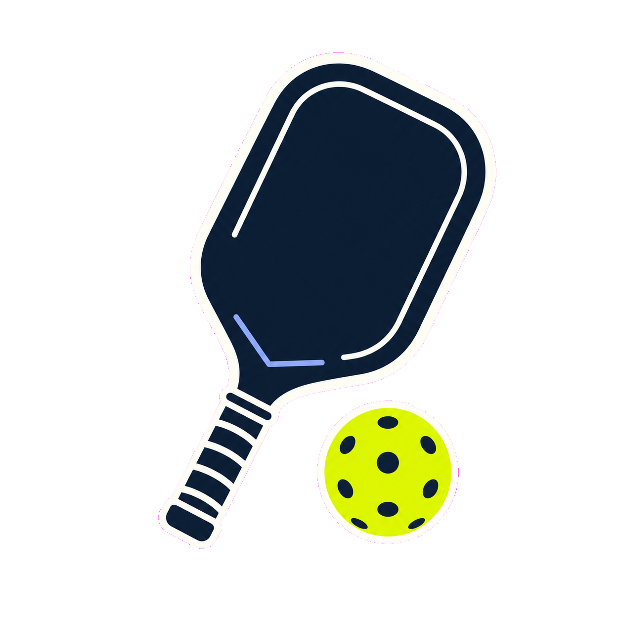 Pickleball paddle and ball